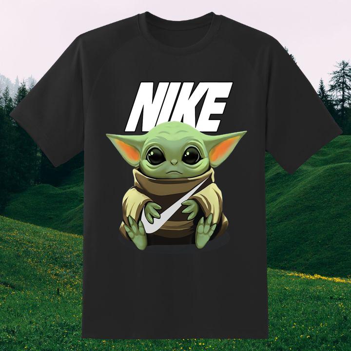 Baby Yoda Hug Nike Star Wars Mandalorian Shirt