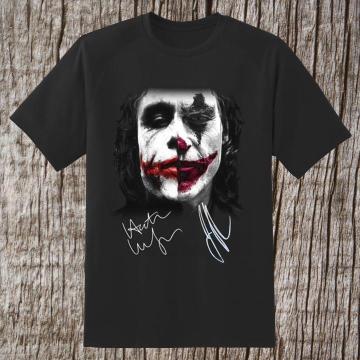 Premium Joaquin Phoenix Joker Heath Ledger Autograph T-Shirt