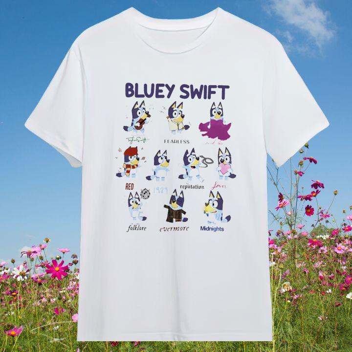 Bluey Swift Eras Tour Taylor Album Songs Version Bluey Muffin Heeler Shirt