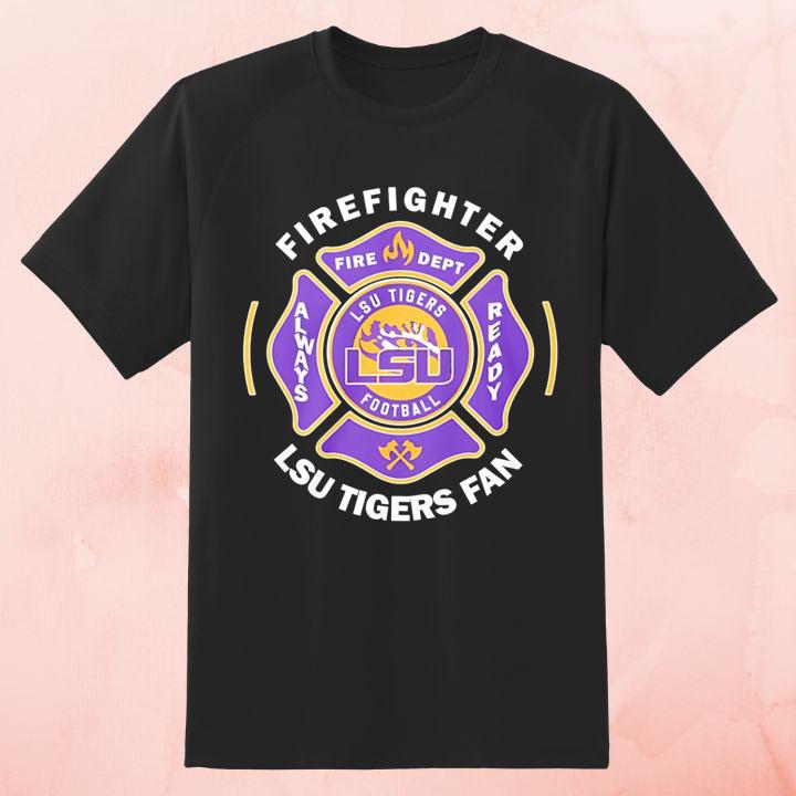 Fire Dept LSU Tigers Logo Football Firefighter T-Shirt