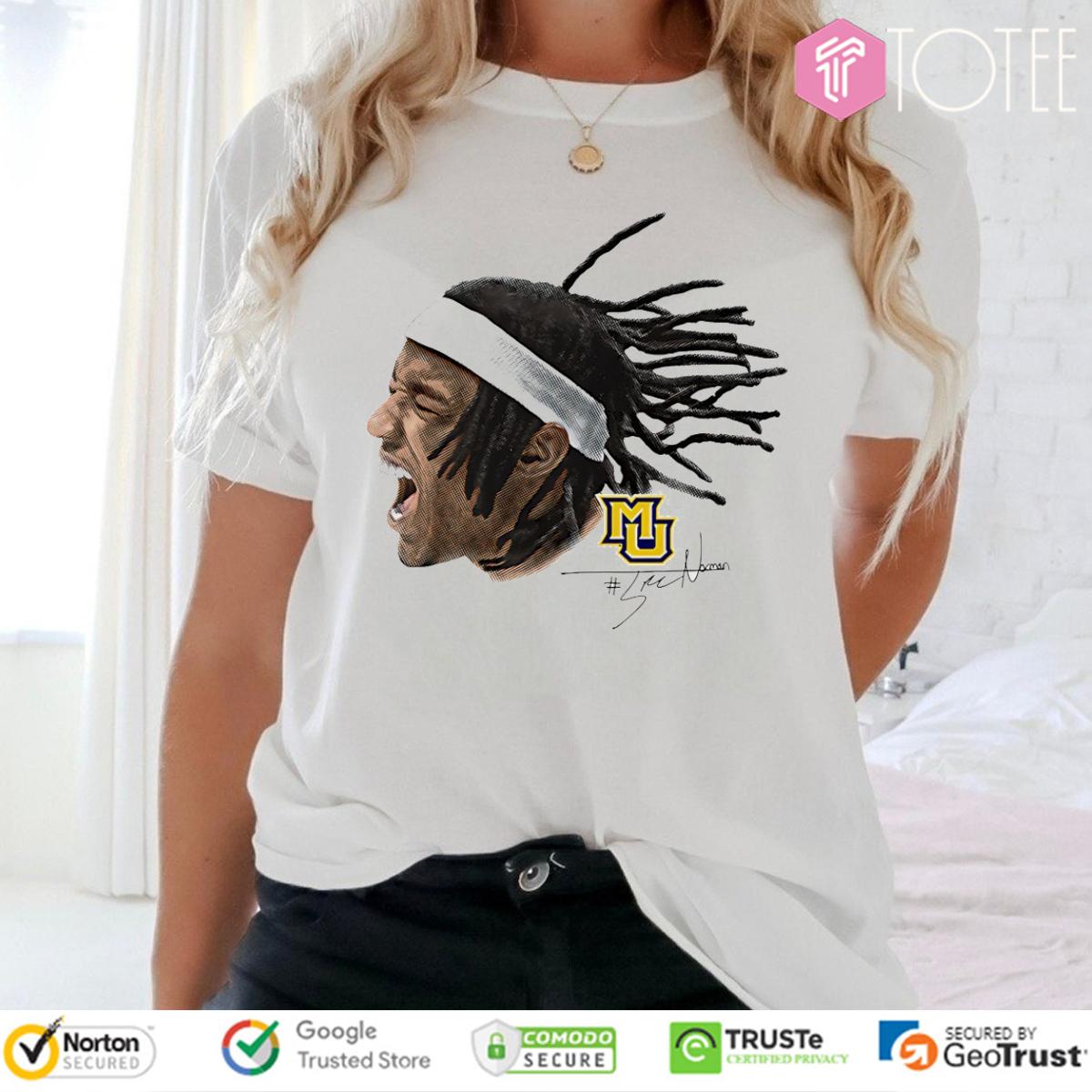 #5 Tre Norman Marquette Golden Eagles Head Signature T-Shirt