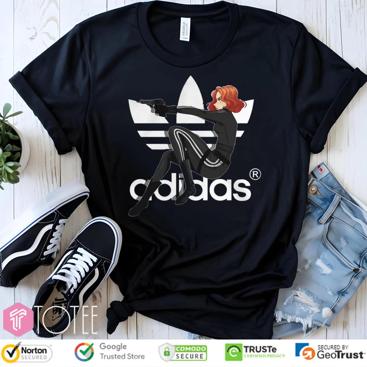 Marvel Black Widow Parody Adidas Logo T-Shirt