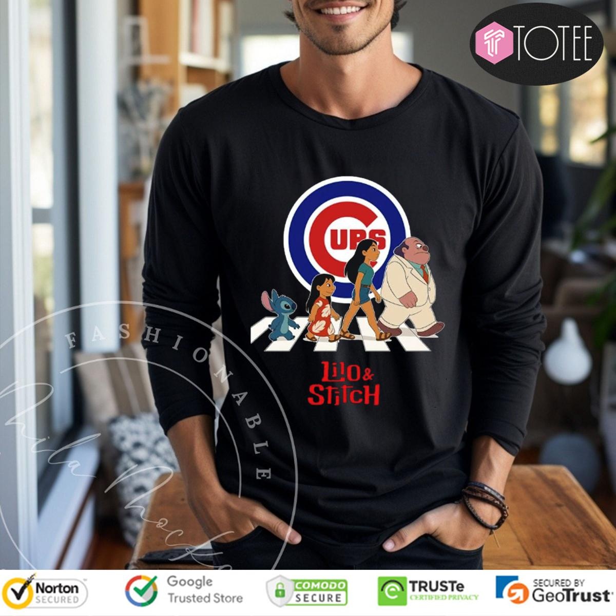 Lilo And Stitch Abbey Road Chicago Cubs Baseball Long Sleeve