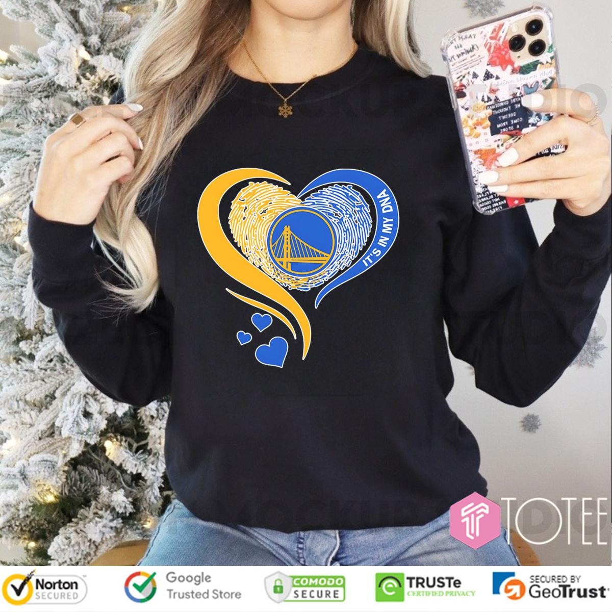 Its In My Dna Golden State Warriors Nba Basketball Heart Long Sleeve