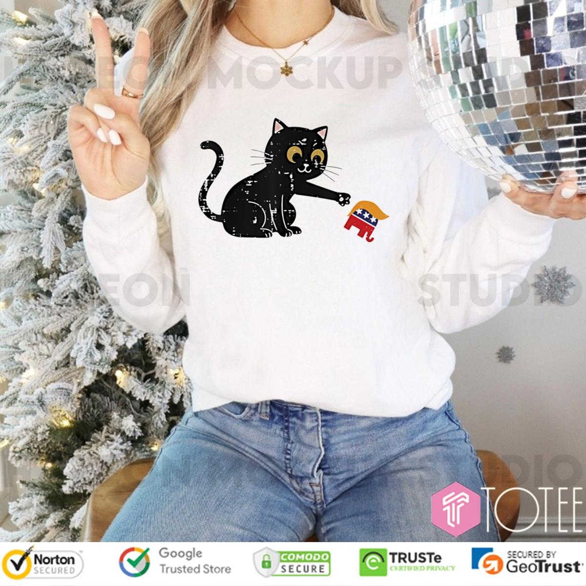 Black Cat Republican Elephant Trump Long Sleeve