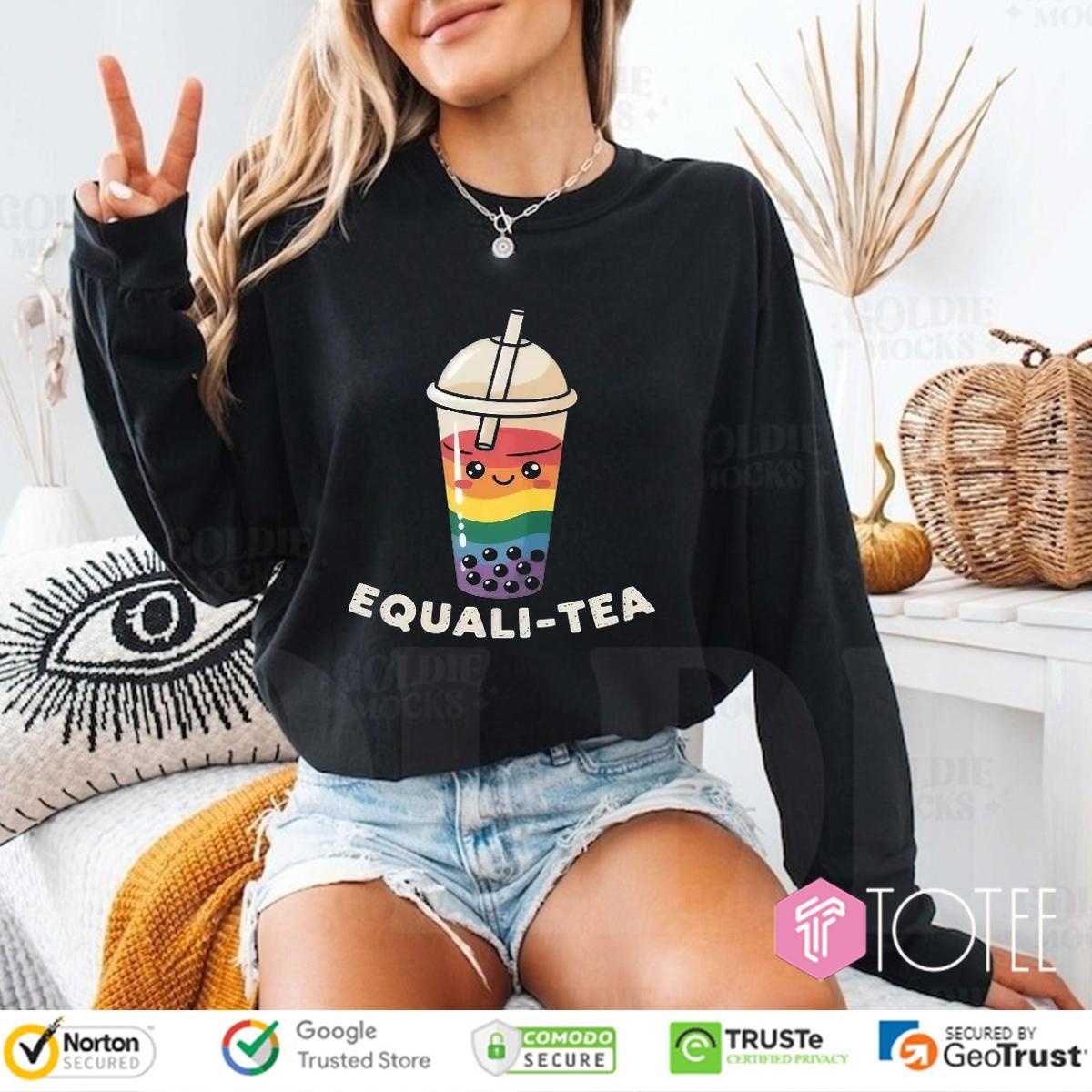 Boba Bubble Milk Tea Equali-Tea Lgbt Pride Rainbow Long Sleeve