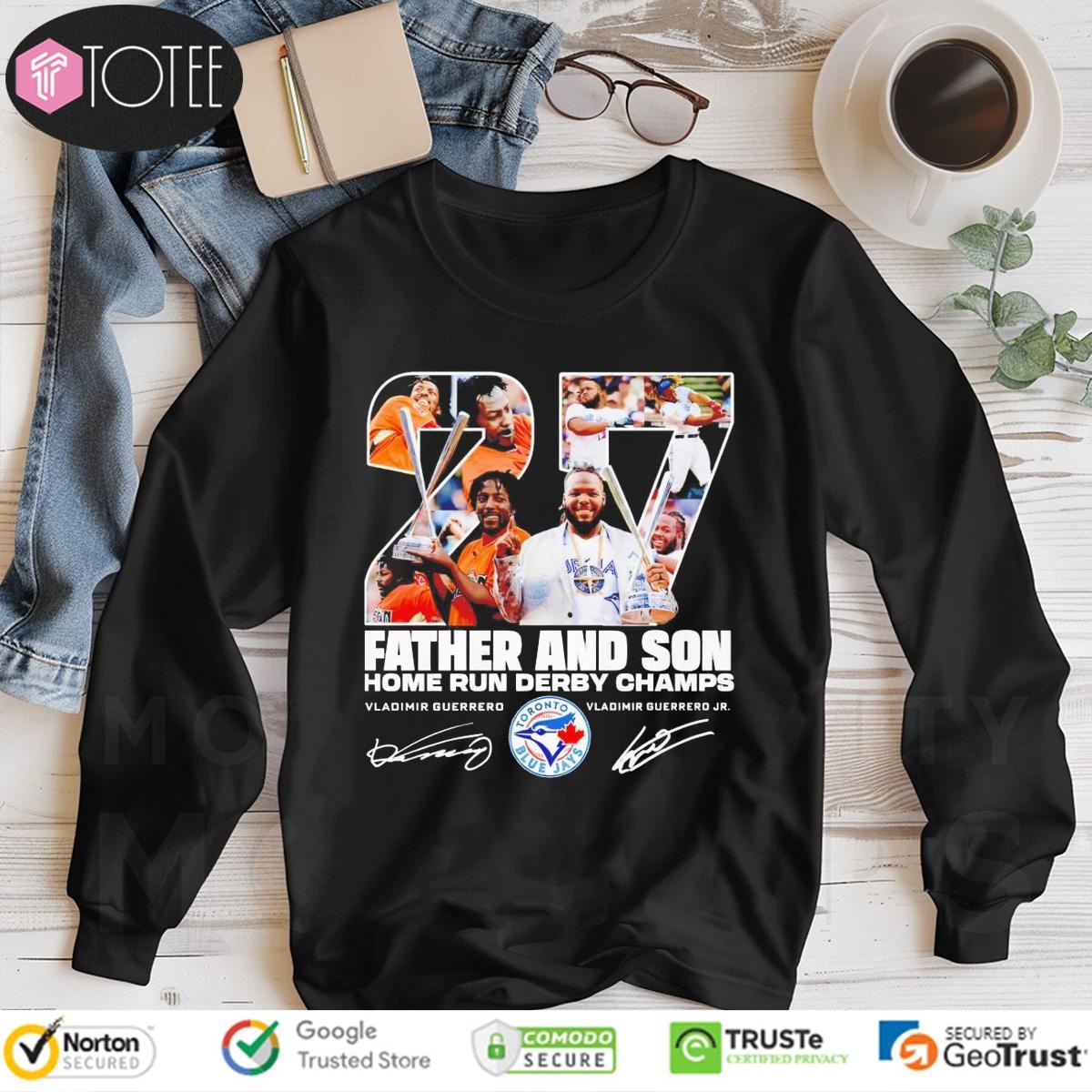 Vladimir Guerrero Father And Son Home Run Derby Champs Blue Jays Signatures Long Sleeve