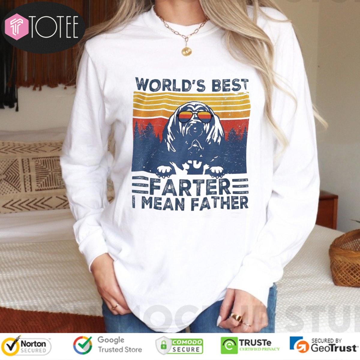 Worlds Best Farter I Mean Father Bloodhound Fathers Day Long Sleeve