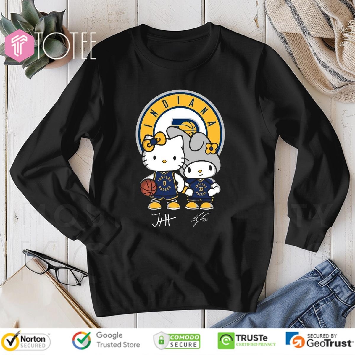 Indiana Pacers Tyrese Haliburton Myles Turner Hello Kitty Signatures Long Sleeve