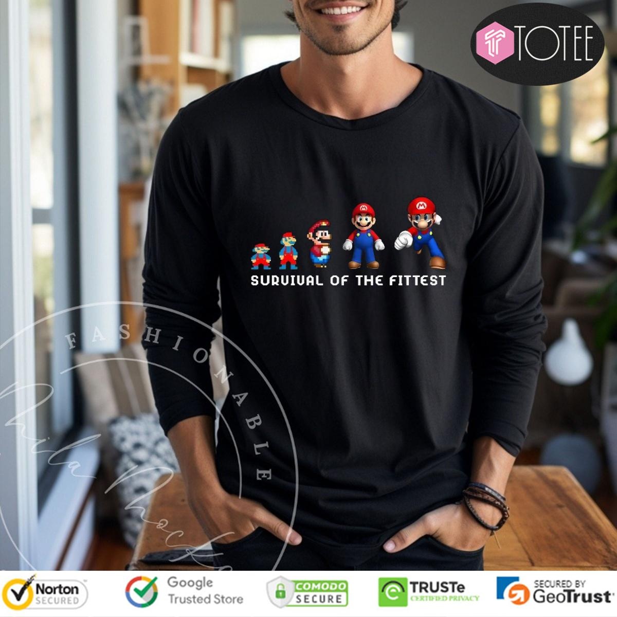 Survival Of The Fittest Super Mario Evolution Long Sleeve