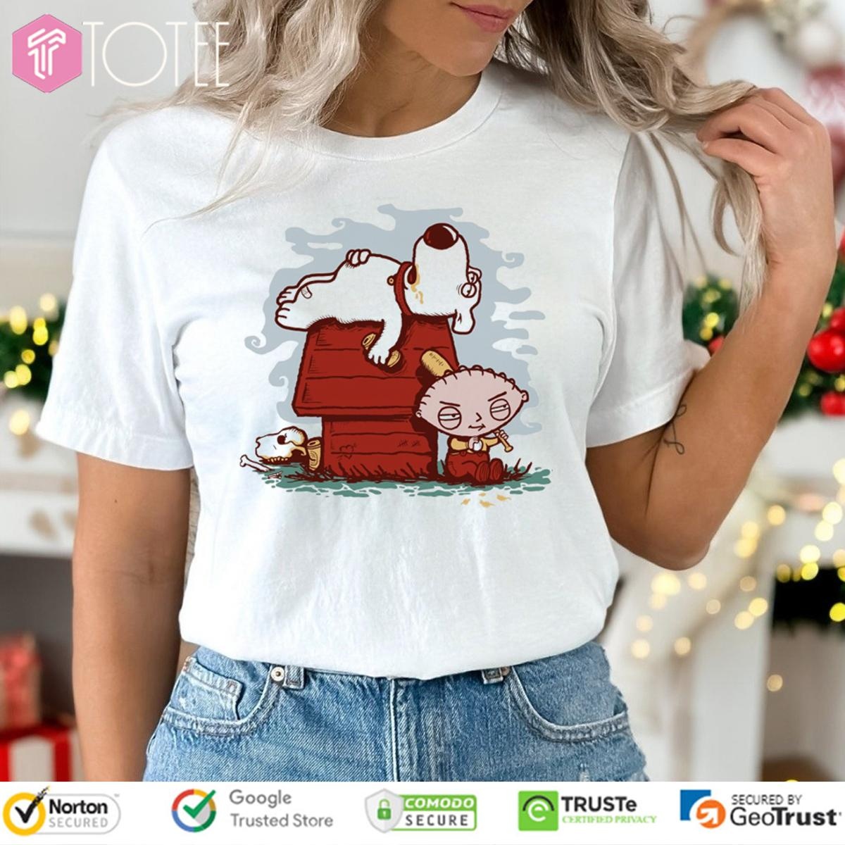 Family Guy Stewie And Brian Griffin Stewie Snoopy Doghouse T-shirt
