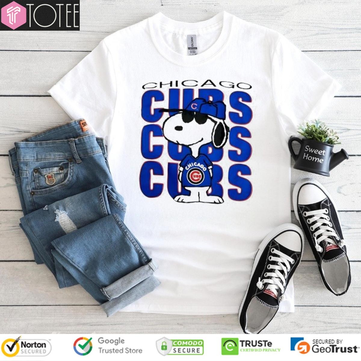 Peanuts Snoopy Repeat Chicago Cubs Baseball T-shirt
