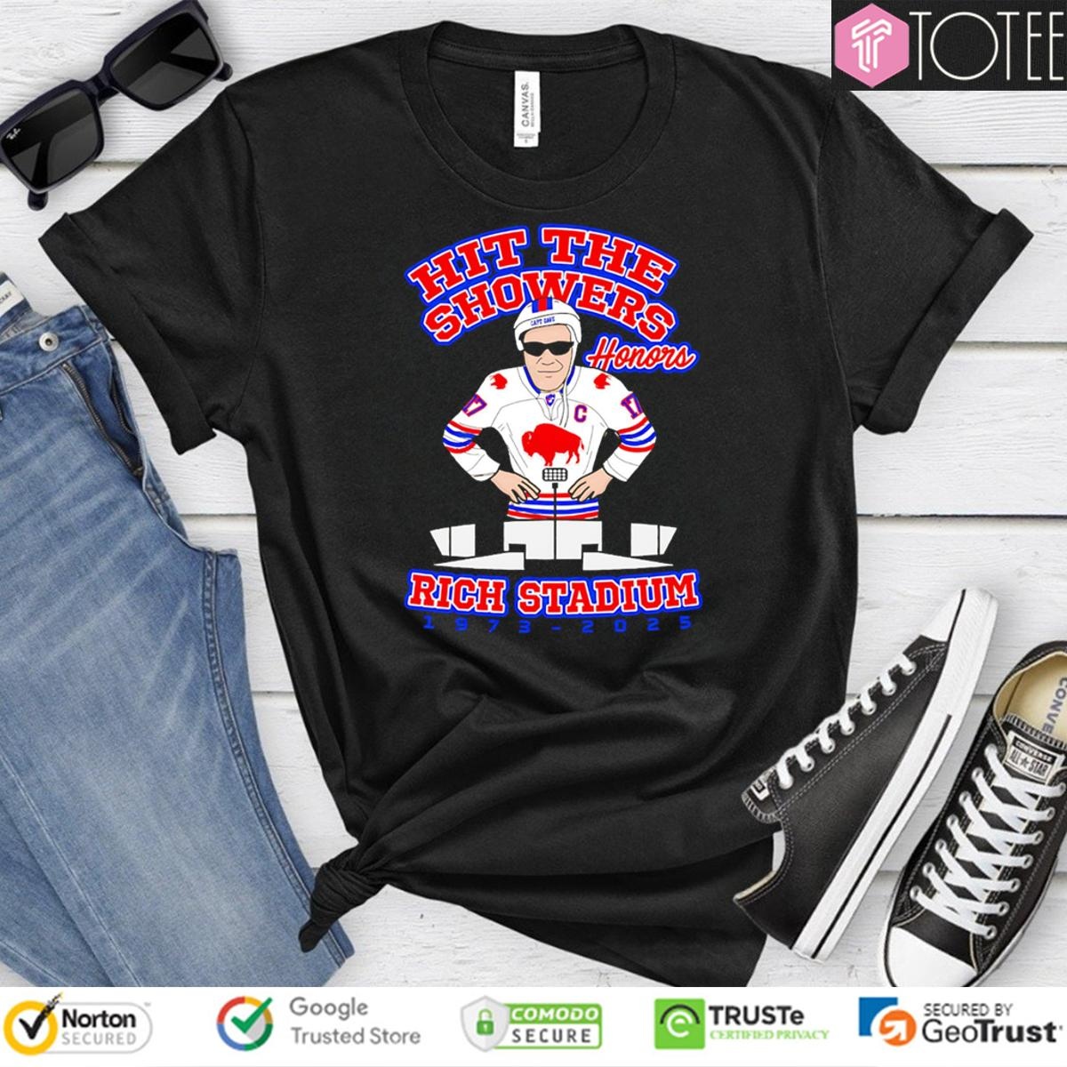 Buffalo Bills Hit The Showers Honors Rich Stadium 1973-2025 T-shirt