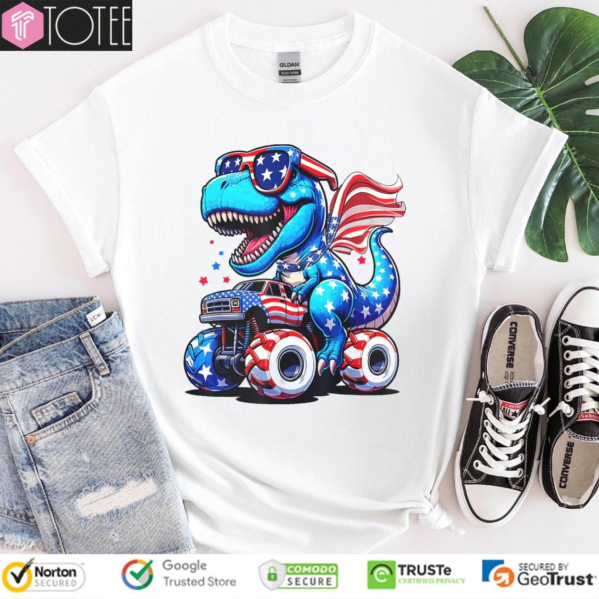 T-Rex Dinosaur 4Th Of July Amerisaurus T-shirt