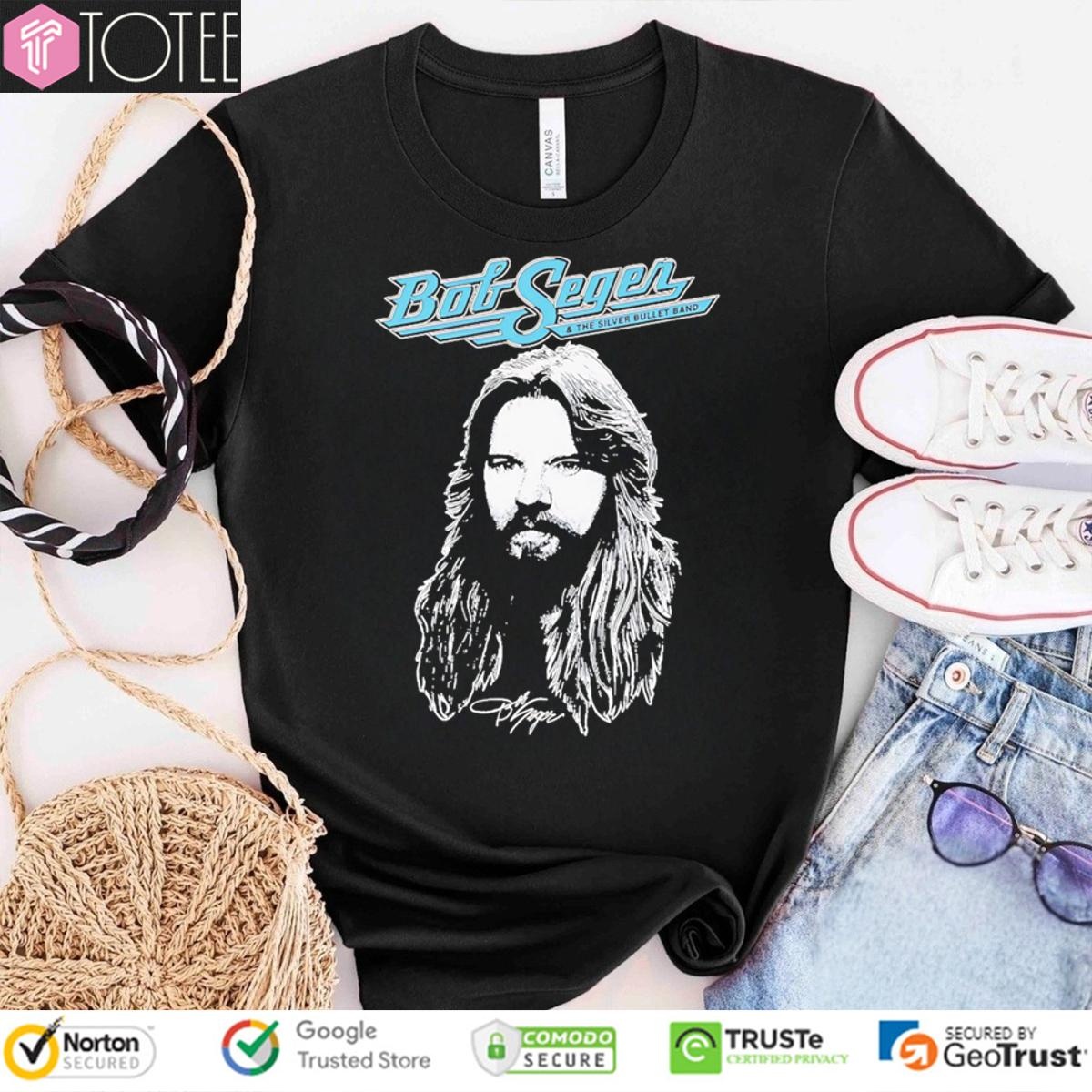 Big Head Bob Seger And The Silver Bullet Band Signature T-shirt