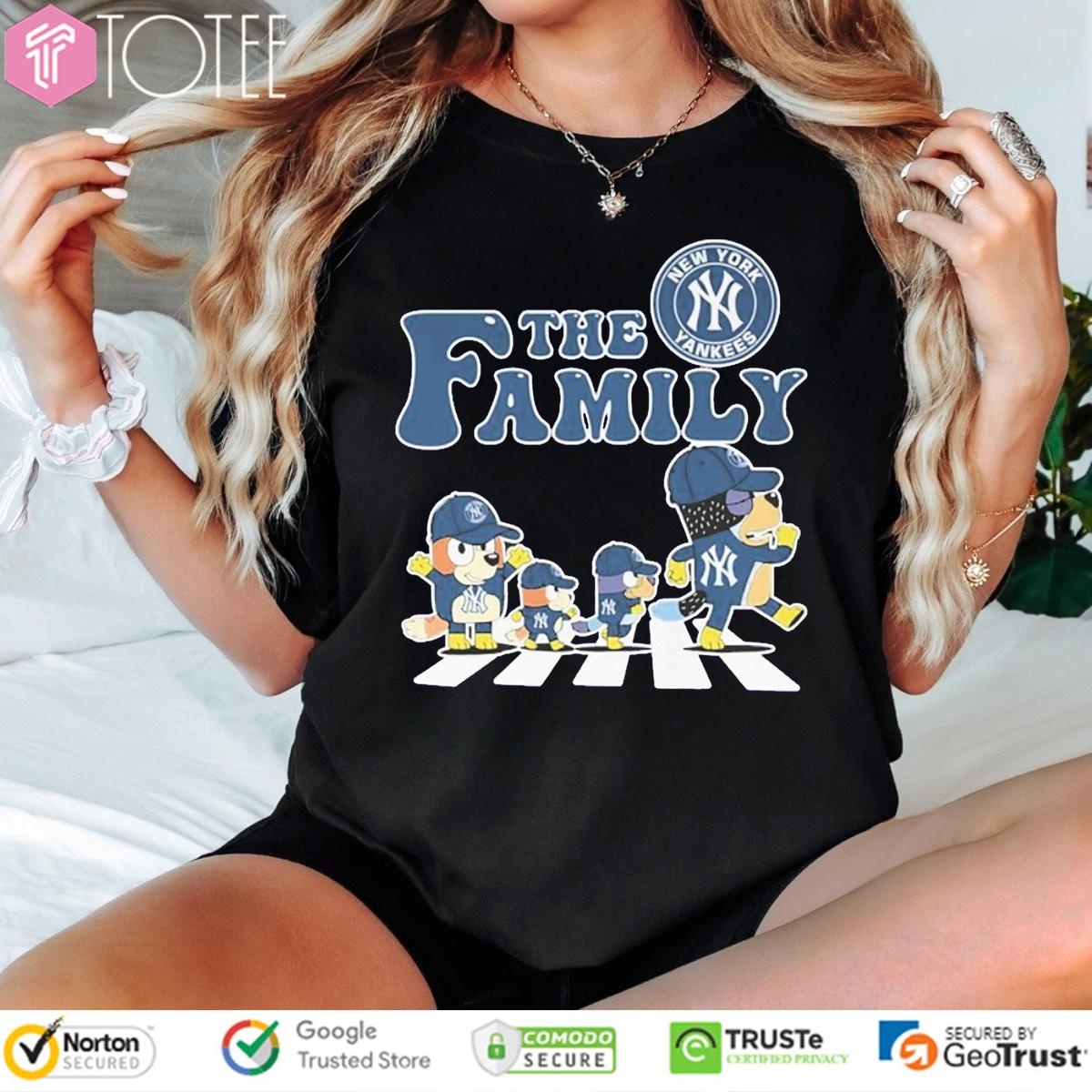 The Bluey Family New York Yankees Baseball Abbey Road T-shirt