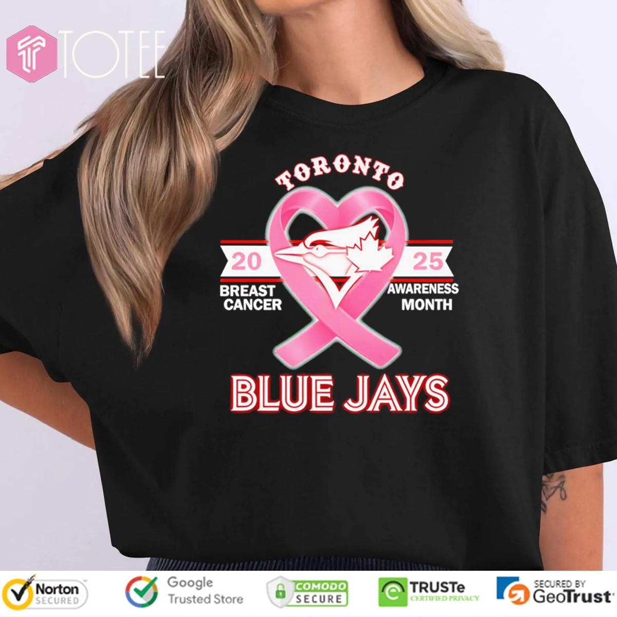 2025 Breast Cancer Awareness Month Toronto Blue Jays Baseball T-shirt