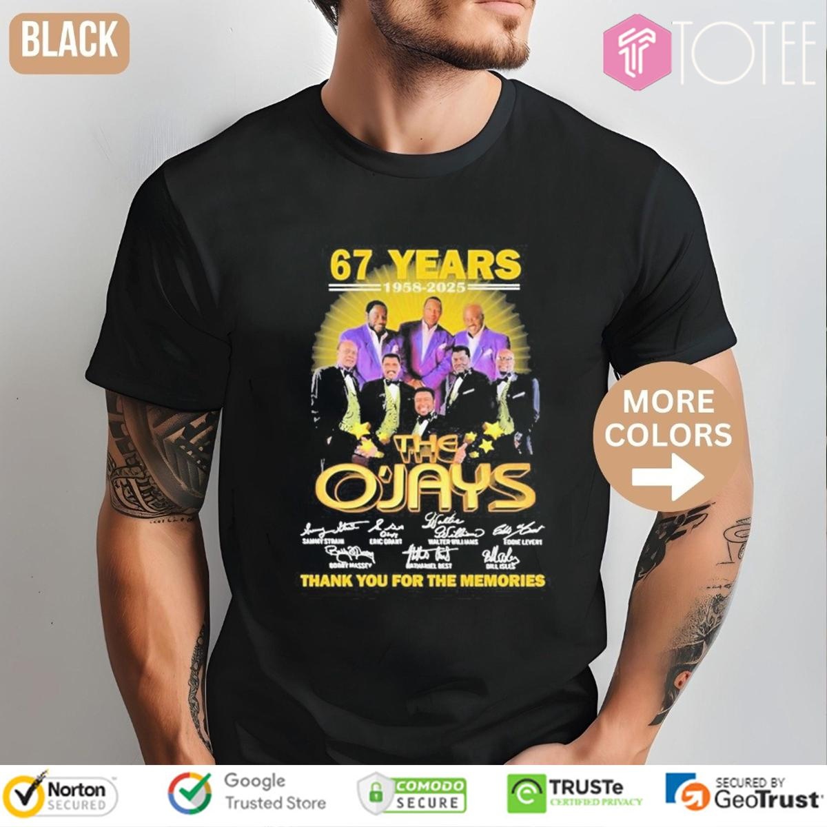67 Years 1950-2025 The Ojays Signatures T-shirt